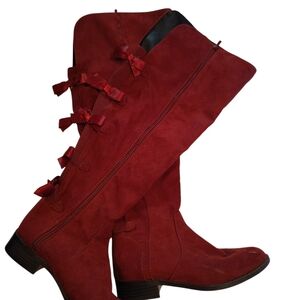 Women's Red Knee-High Boots